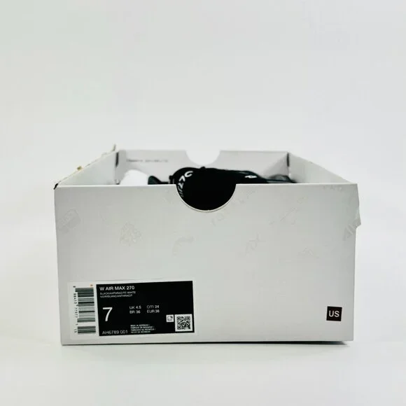 Nike Women's Air Max 270 'Black White' AH6789-001 Multi Size - Picture 9 of 12